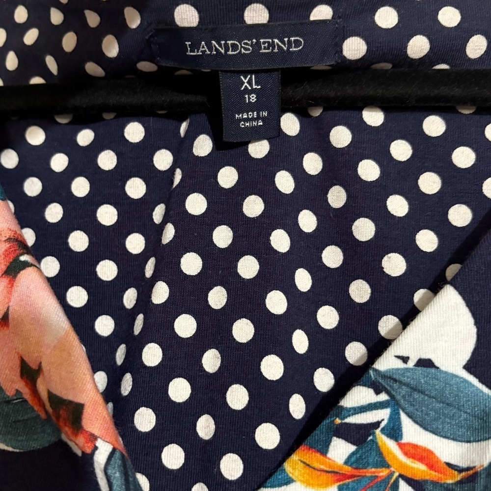 Land’s End-Floral Sleeveless Dress - Navy and Multicolor SZ XL - Picture 5 of 5